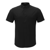 Soft Whispers Short Sleeve Button-Up Shirt BLACK